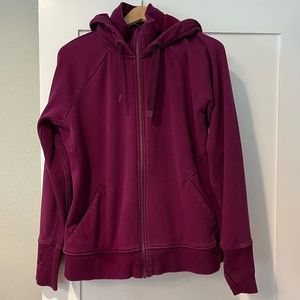 Athleta Triumph Hoodie Velvet Plum Full Zip Size XL